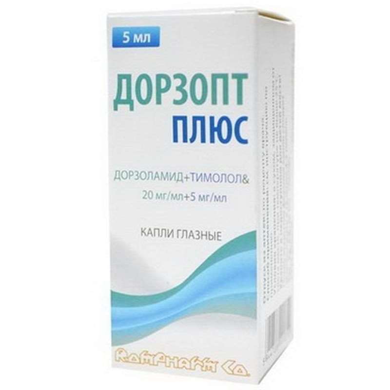 Dorzopt Plus eye drops 20mg/ml + 5mg/ml, 5ml antiglaucoma preparation